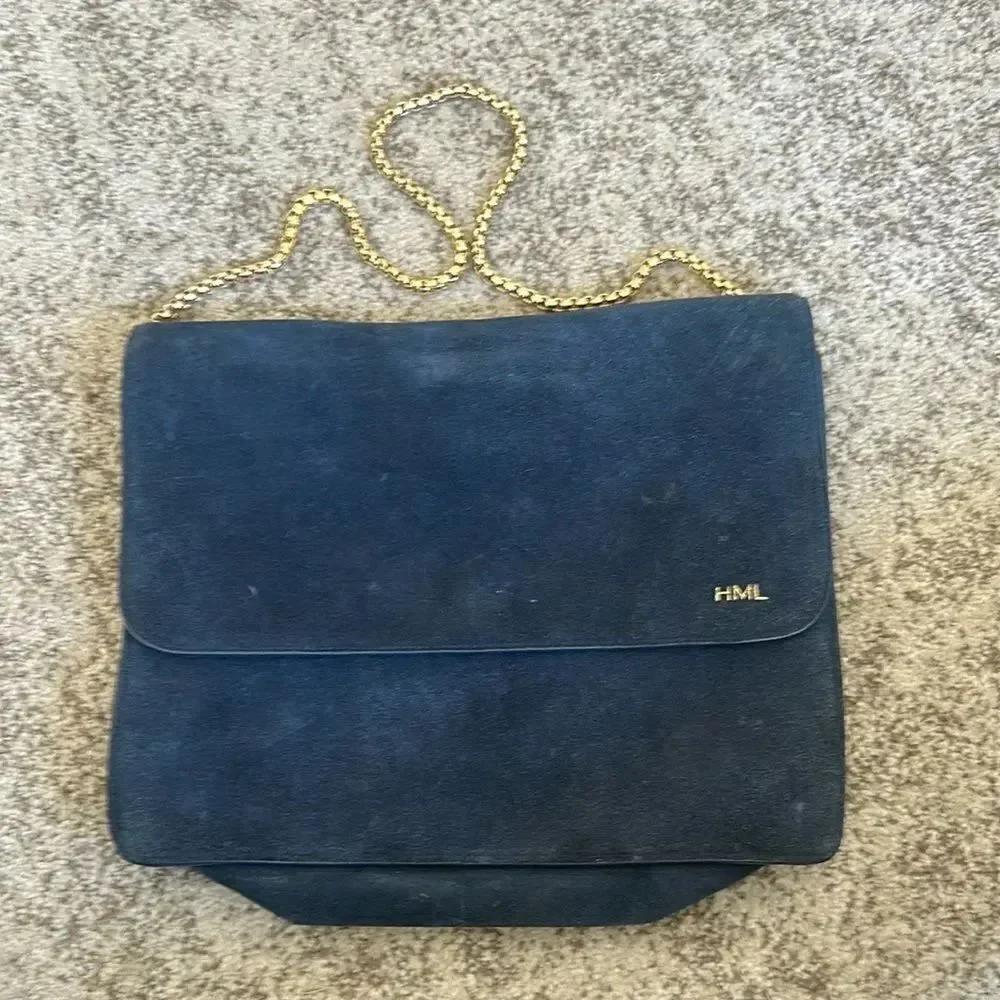 Mark & Graham Blue Suede Clutch/Shoulder Bag